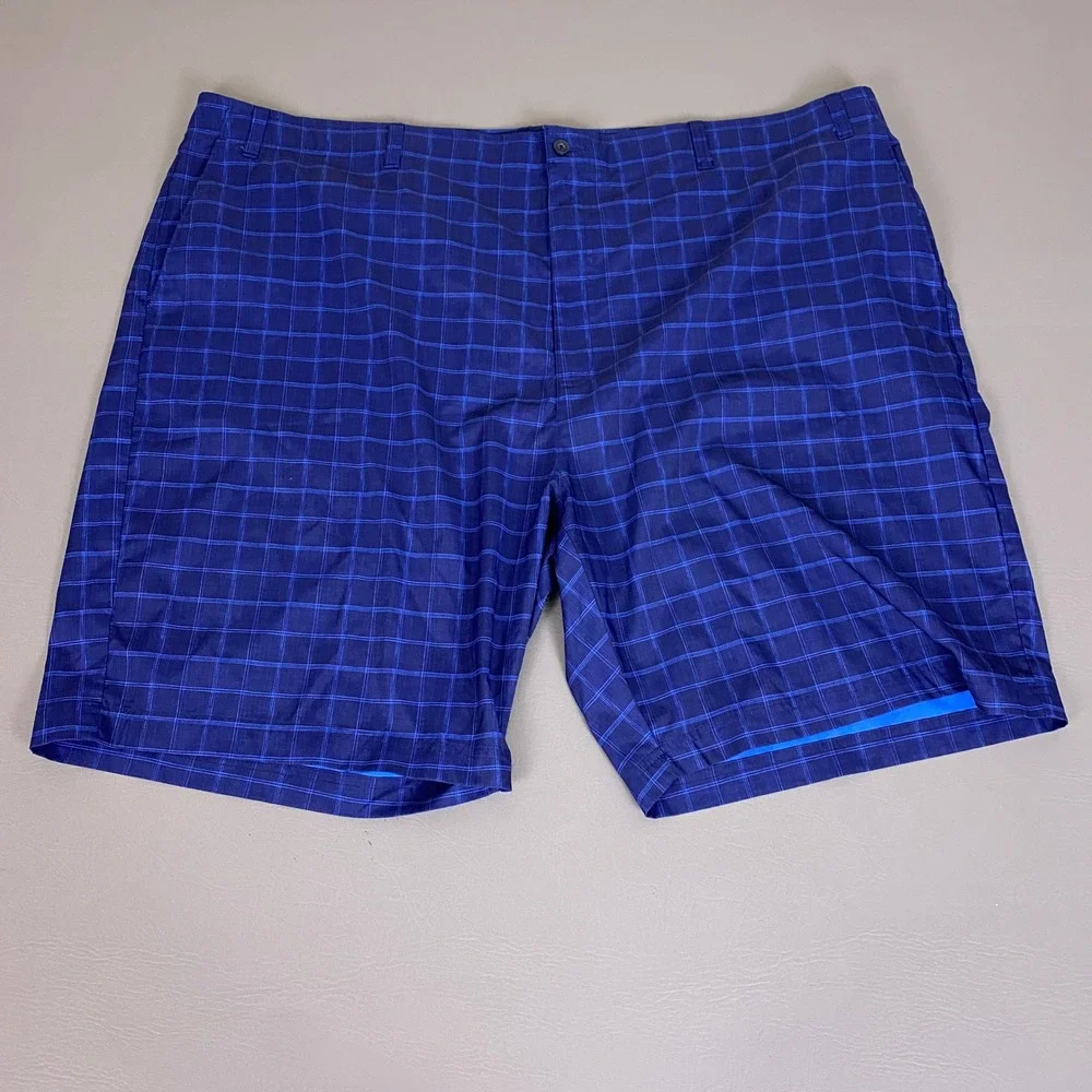 Ben Hogan Golf Shorts Men's Size 52 Blue Plaid Performance Stretch Waist